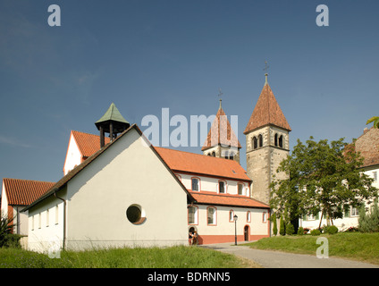 Monastery of St. Peter and Paul in Niederzell, Reichenau Island, Lake Constance, Konstanz district, Baden-Wuerttemberg, Germany, Stock Photo