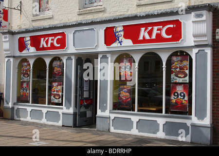 A KFC restaurant in a U.K. town. Stock Photo