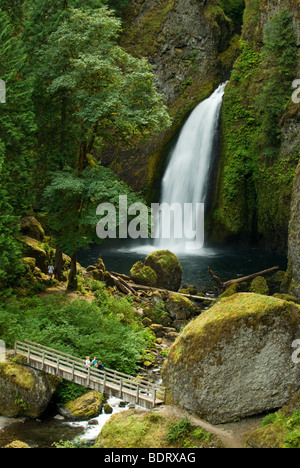 Wahclella Falls on the Oregon side of the Columbia River Gorge National Scenic Area. Stock Photo