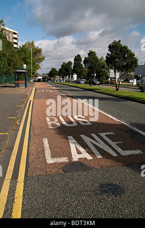 a bus lane sign on a road for a bus only driving lane in wolverhampton
