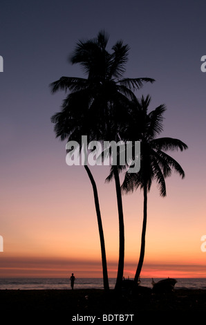 sunset at Wadduwa beach Sri Lanka Stock Photo