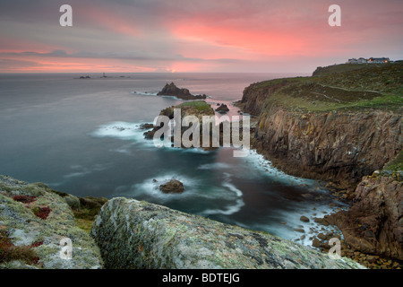 Clifftops of Land's End in Cornwall, England. Spring (May) 2006 Stock Photo