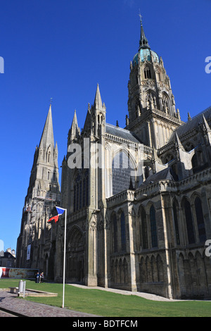 Bayeux Cathedral, Cathédrale Notre-Dame de Bayeux, Normandy France. Original home of the Bayeux Tapestry Stock Photo