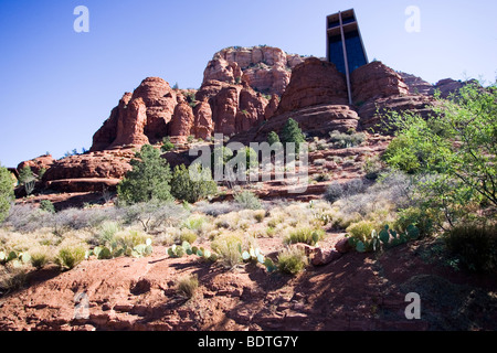 The Chapel of the Holy Cross is a Roman Catholic chapel built into the mesas of Sedona, Arizona Stock Photo