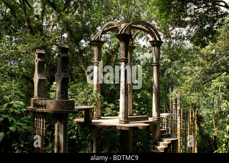 The Bamboo Palace at Las Pozas, the surrealistic sculpture garden created by Edward James near Xilitla, Mexico Stock Photo