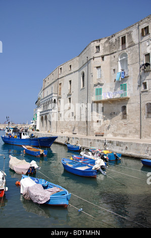 Harbour view, Old Town, Monopoli, Bari Province, Puglia Region, Italy Stock Photo