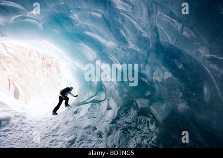 Ice cave Mer de Glace Chamonix France. Stock Photo