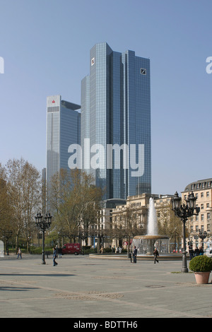 Deutsche bank twin towers, frankfurt on the main, hesse, germany Stock Photo
