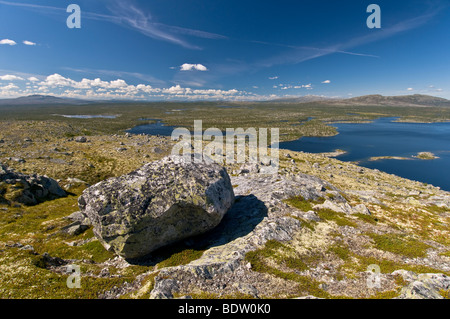 view to the femundsmarka np, norway and lake rogen in sweden Stock Photo
