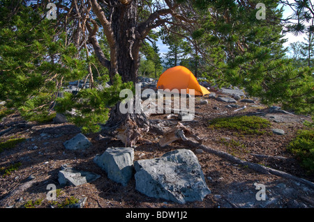 outdoor camping, naturreservat rogen, nature reserve, haerjedalen,  sweden Stock Photo