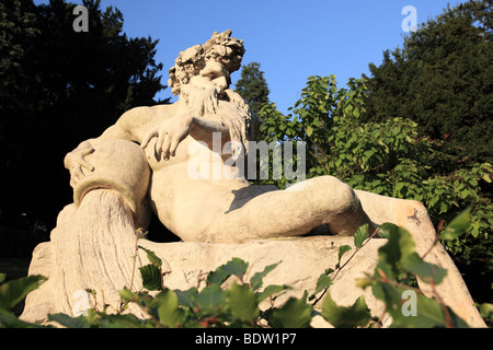 Poseidon Statue in the Terrace Gardens Richmond, Surrey UK Stock Photo