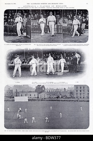 England XI v Australia, Oval, 1902 magazine report on the Aussie final match, against the Players, ie professionals Stock Photo