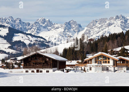 Kitzbuhel and the Wilder Kaiser mountain range, Tirol, Austria Stock Photo