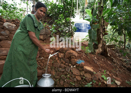 INDIA Rainwater harvesting project in villages of Kozhikode District, Thamarassery Stock Photo