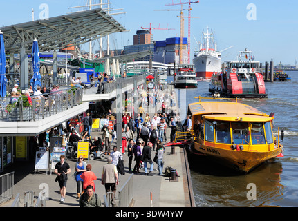 Jetties of Hamburg Harbour, Germany, Europe Stock Photo