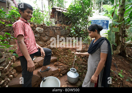 INDIA Rainwater harvesting project in villages of Kozhikode District, Thamarassery Stock Photo