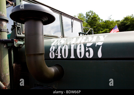 air intake and bonnet detail US Army truck Stock Photo