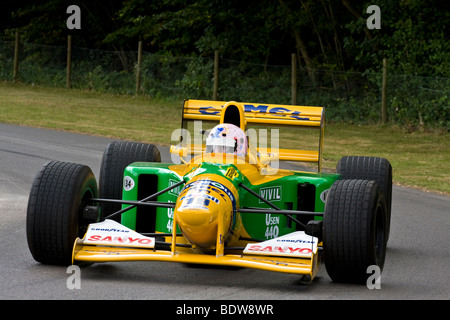 1992 Benetton-Ford B192 F1 car on the hillclimb at Goodwood Festival of Speed, Sussex, UK. Driver: Lorina McLaughlin Stock Photo