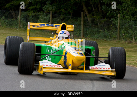 1992 Benetton-Ford B192 F1 car on the hillclimb at the 2009 Goodwood Festival of Speed, Sussex, UK. Driver: Lorina McLaughlin Stock Photo