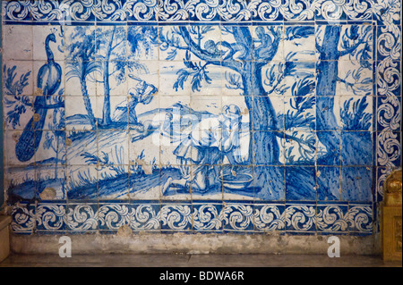 Azulejos, Church of Santo Antonio, Saint Ivo, Capela Dourada, Golden Chapel, Brazil Stock Photo