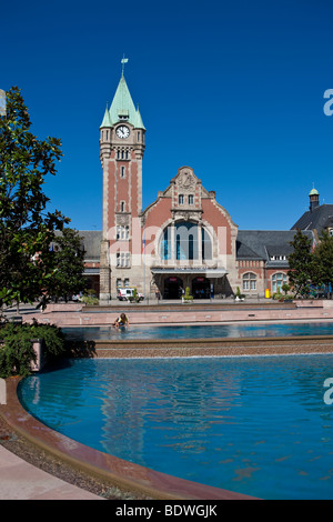 Railway station in Colmar, Alsace, France, Europe Stock Photo