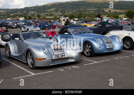 Morgan Aero Supersports motor cars at centenary celebrations Cheltenham Racecourse UK August 2009 Stock Photo