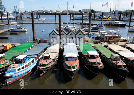 Boats in the seaport of Hamburg, Germany, Europe Stock Photo
