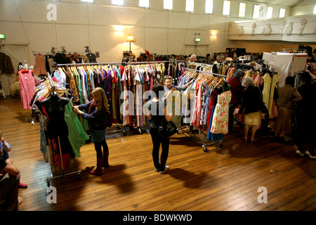 Bangalow Hall Vintage Clothing fair. Stock Photo