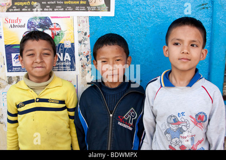 Kathmandu, Nepal. Nepali Schoolboys. Stock Photo