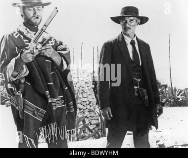 FOR A FEW DOLLARS MORE -  1965 PEA/Gonzales film with Clint Eastwood at left and Lee Van Cleef Stock Photo