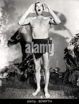 JOHNNY WEISMULLER as Tarzan in the 30s/40s film series Stock Photo