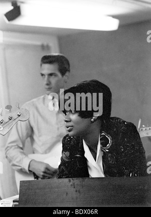 BOOKER T AND THE MGS  recording in London in 1967 with Steve Cropper  and Carla Thomas Stock Photo