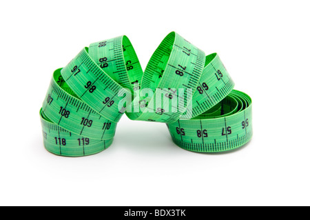 Measuring tailor tape isolated on white Stock Photo