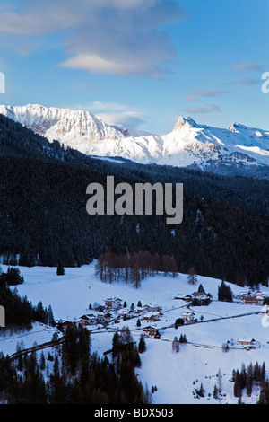 Winter landscape, Val Gardena, Dolomites, South Tirol, Trentino Alto-Adige, Italy Stock Photo