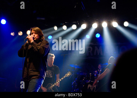 John Garcia, singer and frontman of U.S. rock band Hermano, performing live in the Schueuer concert house, Lucerne, Switzerland Stock Photo