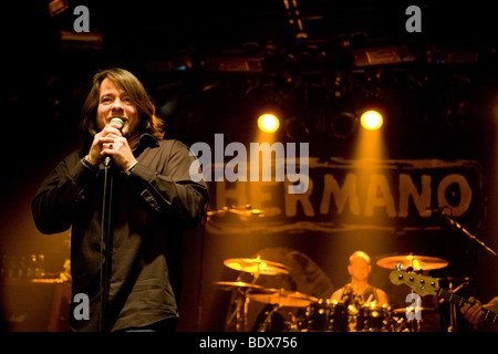 John Garcia, singer and frontman of U.S. rock band Hermano, performing live in the Schueuer concert house, Lucerne, Switzerland Stock Photo