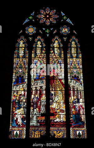 Stained glass windows in a church of Siena, Tuscany, Italy Stock Photo