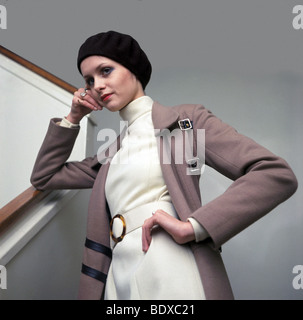 TWIGGY  UK model showing part of her Spring range in January 1968 Stock Photo