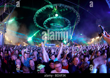 Techno festival Nature One 2009, Kastellaun, Rhineland-Palatinate Stock Photo