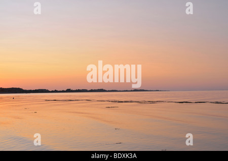 Sunset at sea, Maasholm, Baltic Sea, Schleswig-Holstein, northern Germany, Europe Stock Photo