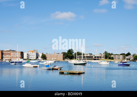 Scenic Eel Pond in Woods Hole, Falmouth, Cape Cod Stock Photo