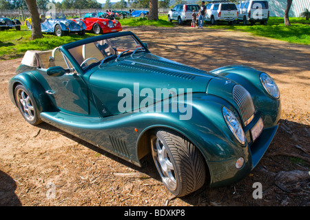 A metallic green Morgan Aero 8 sports car Stock Photo