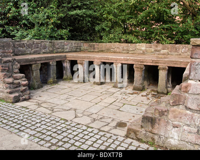 Hypocaust remains in the Roman Garden Chester England, UK Stock Photo