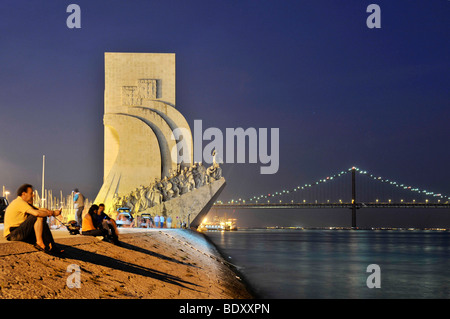 Monument to the Discoveries, Padrao dos Descobrimentos, with great people of the Portuguese seafaring history, on the estuary o Stock Photo