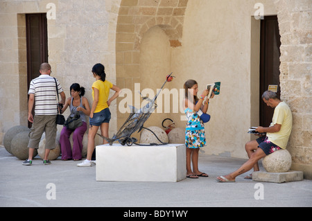 Inner courtyard, Castello Aragonese, Old Town, Otranto, Lecce Province, Puglia Region, Italy Stock Photo