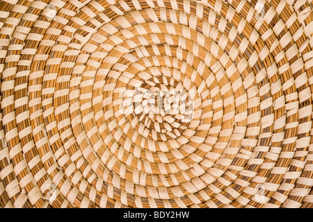 Concentric circle pattern of a basket in the style woven by African American slaves from Boone Hall Plantation in South Carolina Stock Photo