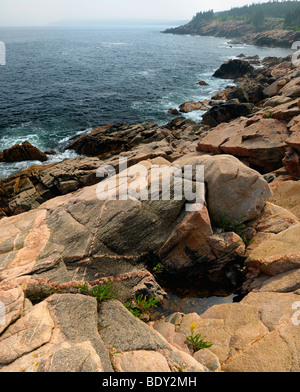 Cabot Trail at Lakies Head and Broad Cove in Cape Breton Highlands National Park Nova Scotia Canada Atlantic Ocean coast Stock Photo