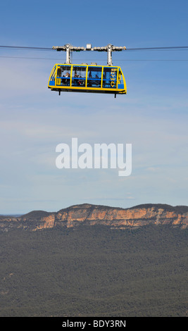 Scenic Skyway cable car from the Scenic World Complex in front of Jamison Valley, Blue Mountains National Park, New South Wales Stock Photo