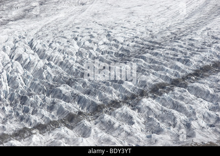 Surface of the Aletsch Glacier, Bernese Alps, Valais canton, Switzerland, Europe Stock Photo