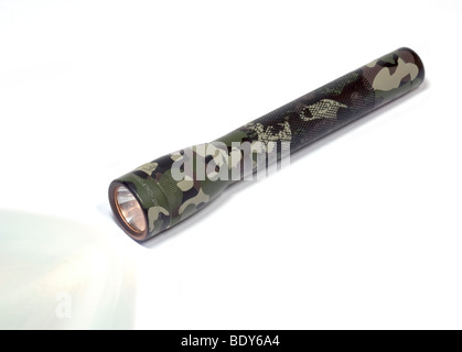 Camouflage-patterned Maglite Torch Stock Photo
